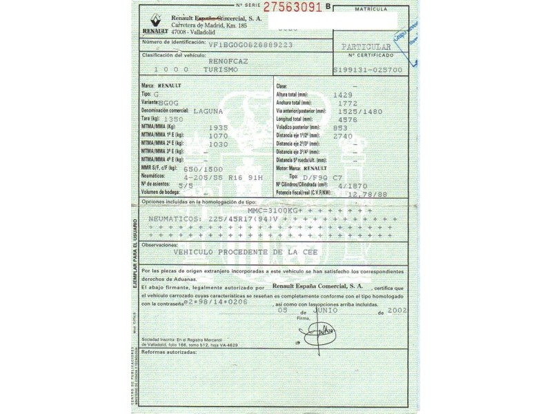 renault laguna del año 2002