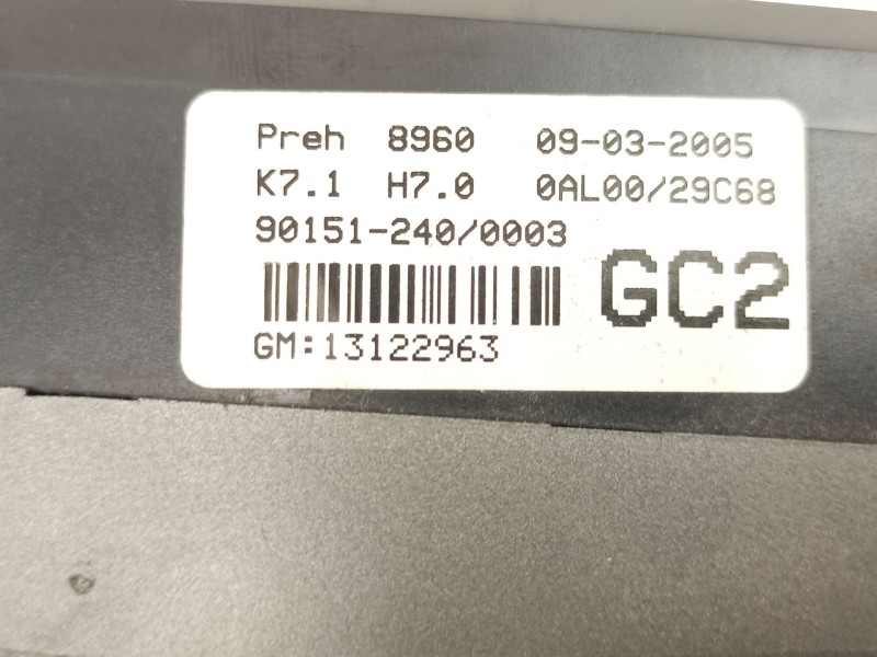 Recambio de mandos calefaccion aire para opel astra h gtc (a04) 1.6 (l08) referencia OEM IAM 13122963  