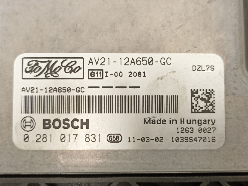 Recambio de centralita para ford fiesta vi (cb1, ccn) 1.4 tdci referencia OEM IAM AV2112A650GC 0281017831 