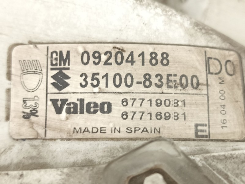 Recambio de faro derecho para opel agila 1.2 g referencia OEM IAM 9204188  3510083E00