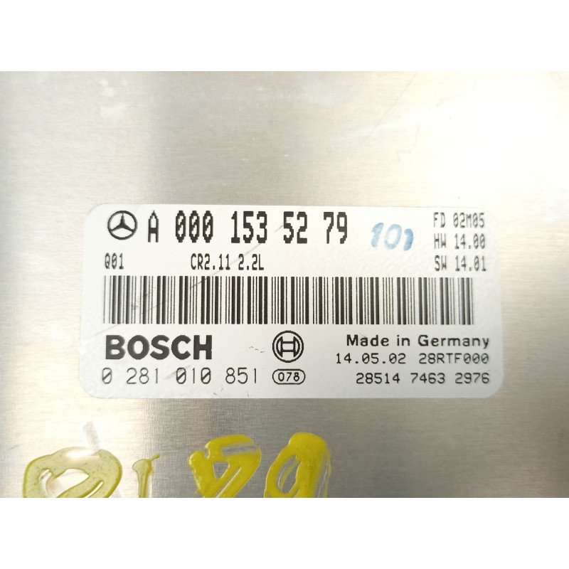 Recambio de centralita para mercedes-benz clase c (w203) c 220 cdi (203.006) referencia OEM IAM A0001535279 0281010851 