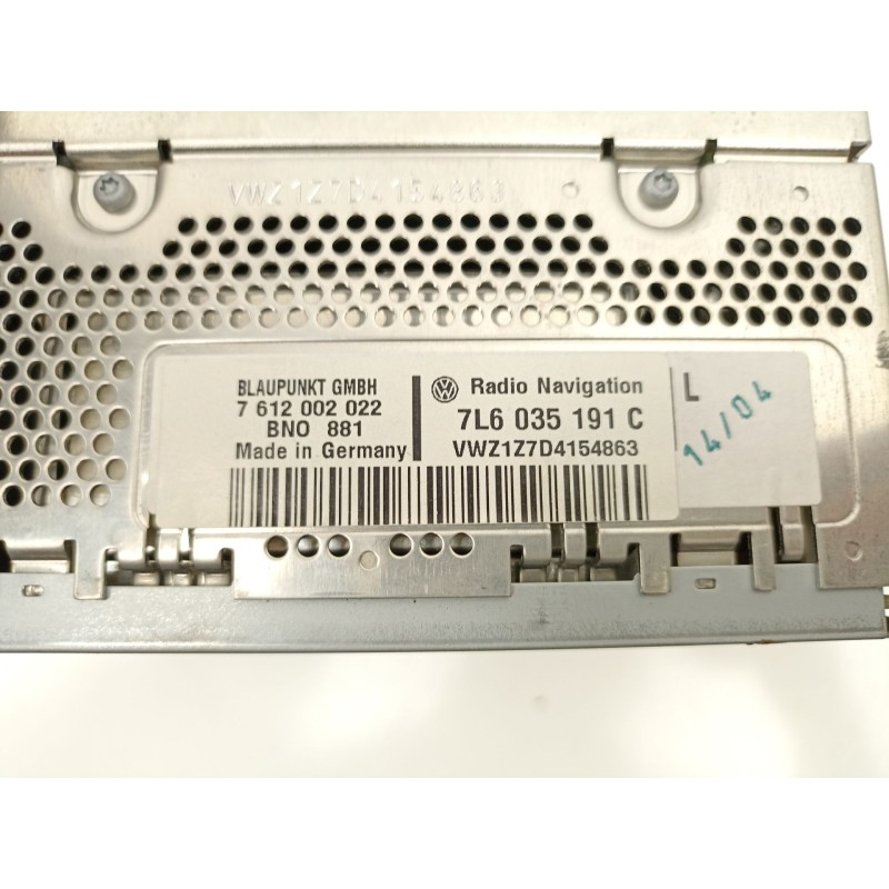 Recambio de radio cd/mp3 para volkswagen touareg (7la, 7l6, 7l7) 2.5 r5 tdi referencia OEM IAM 7L6035191C  