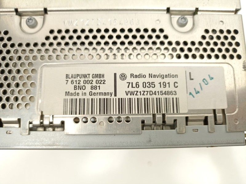 Recambio de radio cd/mp3 para volkswagen touareg (7la, 7l6, 7l7) 2.5 r5 tdi referencia OEM IAM 7L6035191C  