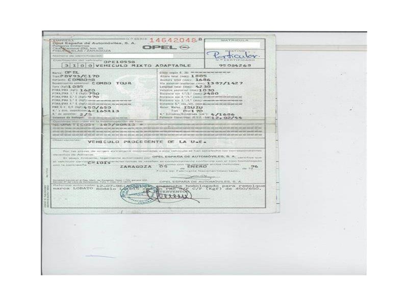 opel combo del año 1996