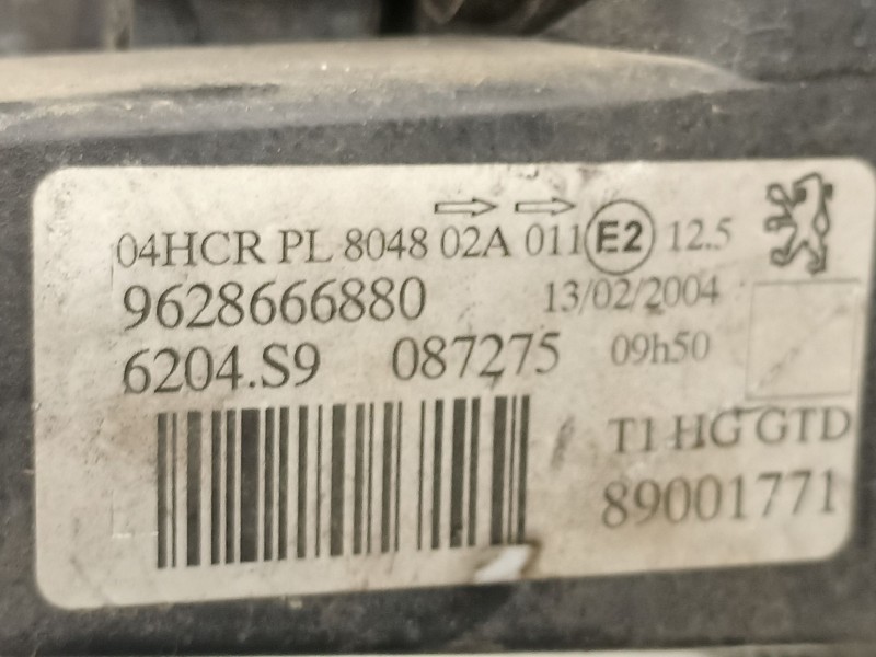 Recambio de faro izquierdo para peugeot 206 van 1.4 hdi referencia OEM IAM 9628666880 89001771 6204S9