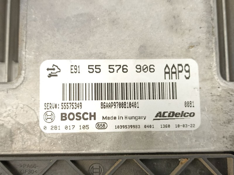 Recambio de centralita para opel insignia a (g09) 2.0 cdti (68) referencia OEM IAM 55576906 0281017105 