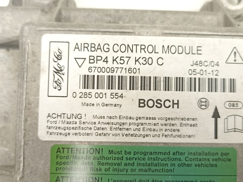 Recambio de centralita airbag para mazda 3 1.6 hdi g8da referencia OEM IAM BP4K57K30C 0285001554 