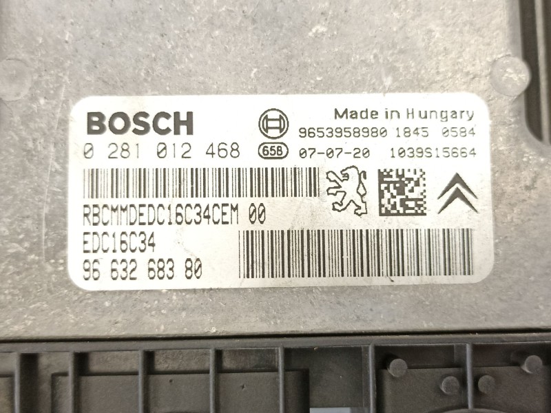 Recambio de centralita para citroën xsara picasso (n68) 1.6 hdi referencia OEM IAM 9663268380 0281012468 9653958980