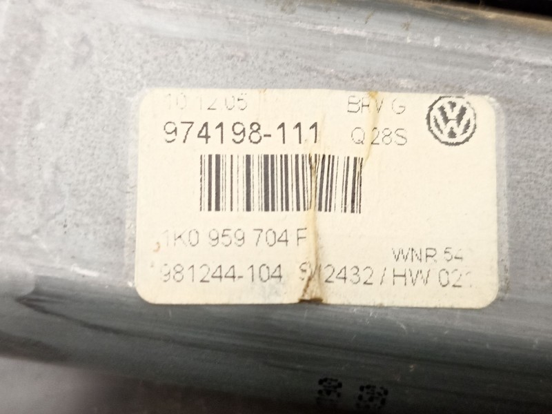 Recambio de elevalunas trasero derecho para volkswagen passat b6 (3c2) 2.0 tdi 16v referencia OEM IAM 1K0959704F  