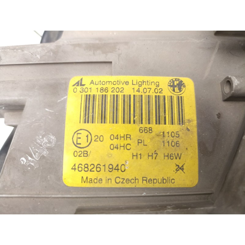 Recambio de faro derecho para alfa romeo 147 (937_) 1.9 jtd (937.axd1a, 937.bxd1a) referencia OEM IAM 46826194 0301186202 