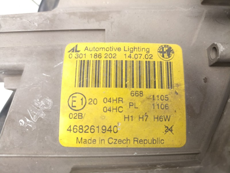 Recambio de faro derecho para alfa romeo 147 (937_) 1.9 jtd (937.axd1a, 937.bxd1a) referencia OEM IAM 46826194 0301186202 