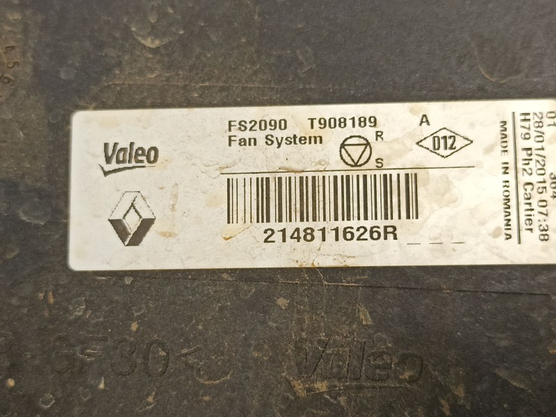 Recambio de electroventilador para dacia duster (hs_) 1.5 dci 4x4 referencia OEM IAM 214811626R  