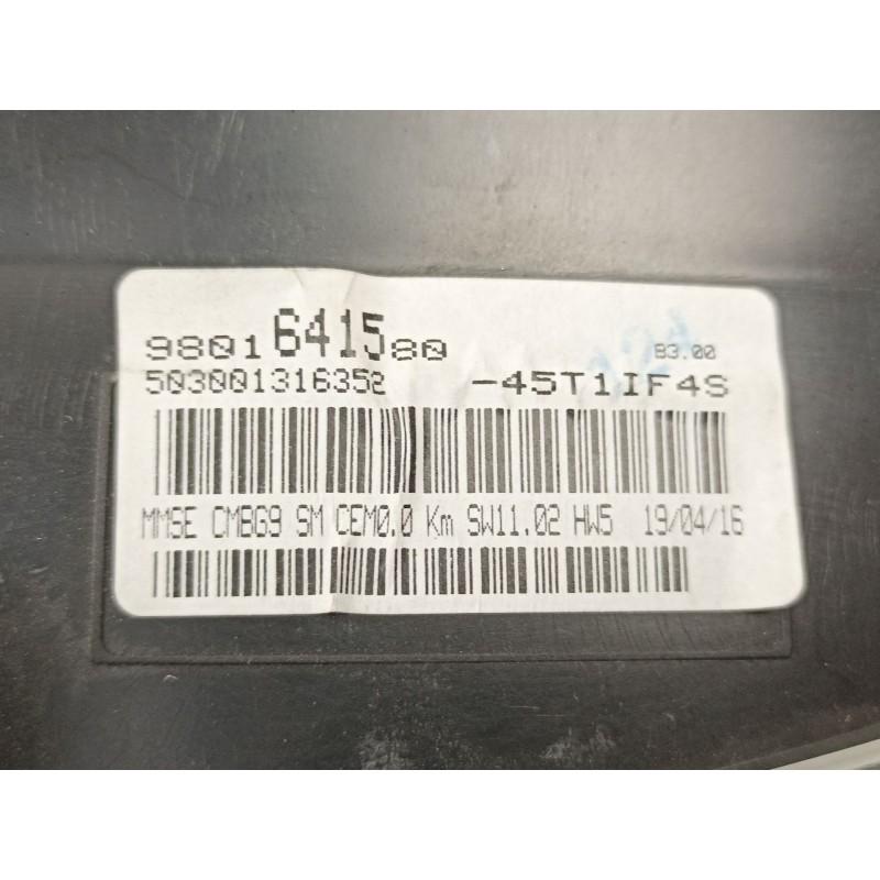 Recambio de cuadro instrumentos para citroën berlingo multispace (b9) 1.6 bluehdi 100 referencia OEM IAM 9801641580 503001316352