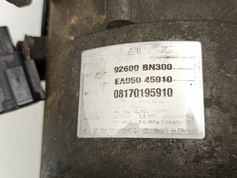 Recambio de compresor aire acondicionado para nissan almera ii hatchback (n16) 2.2 di referencia OEM IAM 92600BN300  