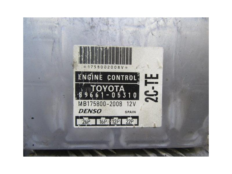 Recambio de centralita : toyota avensis : 2.0 d (89,73cv) [1999] para toyota avensis 2.0 d referencia OEM IAM 89661-05310DENSO  