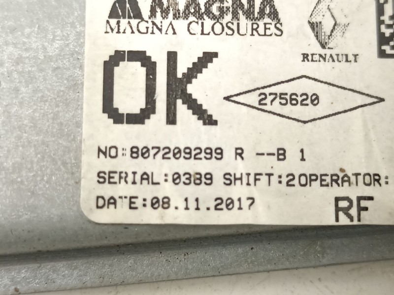 Recambio de elevalunas delantero derecho para dacia sandero ii 1.5 dci referencia OEM IAM 807209299R  