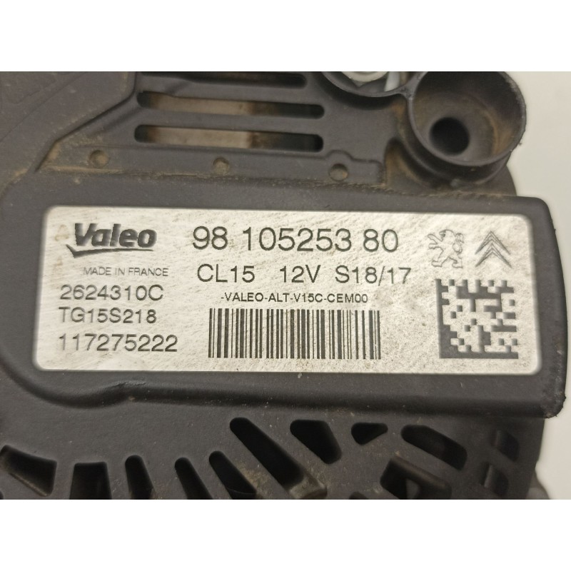 Recambio de alternador para citroën berlingo multispace (b9) 1.6 bluehdi 100 referencia OEM IAM 9810525380 TG15S218 