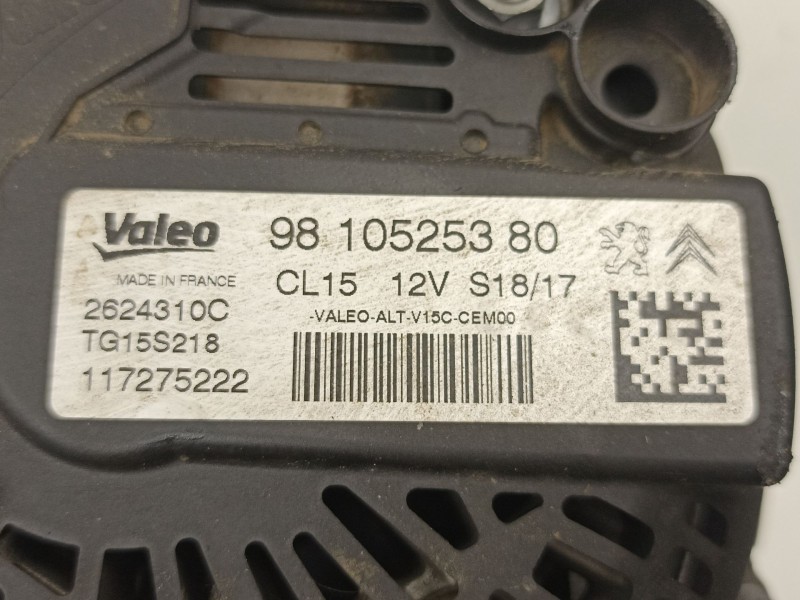 Recambio de alternador para citroën berlingo multispace (b9) 1.6 bluehdi 100 referencia OEM IAM 9810525380 TG15S218 