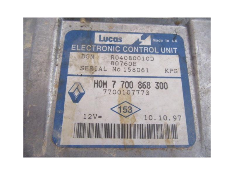 Recambio de centralita : renault kangoo : 1.9 d -f8q (54,40cv) [1998] para renault kangoo 1.9 d -f8q referencia OEM IAM 77001077