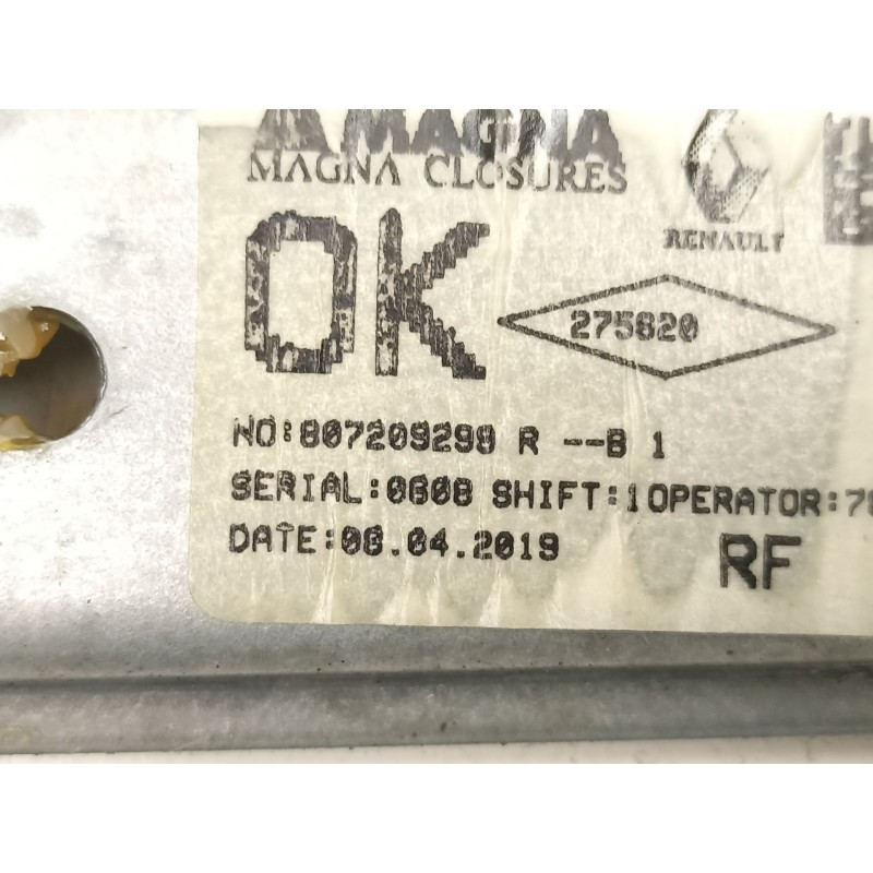 Recambio de elevalunas delantero derecho para dacia sandero ii 1.5 blue dci 95 (b8jl) referencia OEM IAM 807209299R  