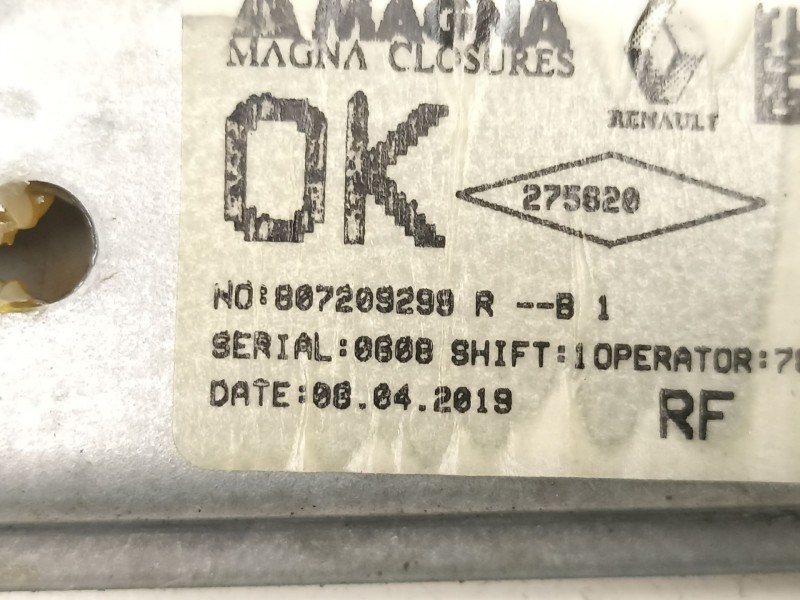 Recambio de elevalunas delantero derecho para dacia sandero ii 1.5 blue dci 95 (b8jl) referencia OEM IAM 807209299R  