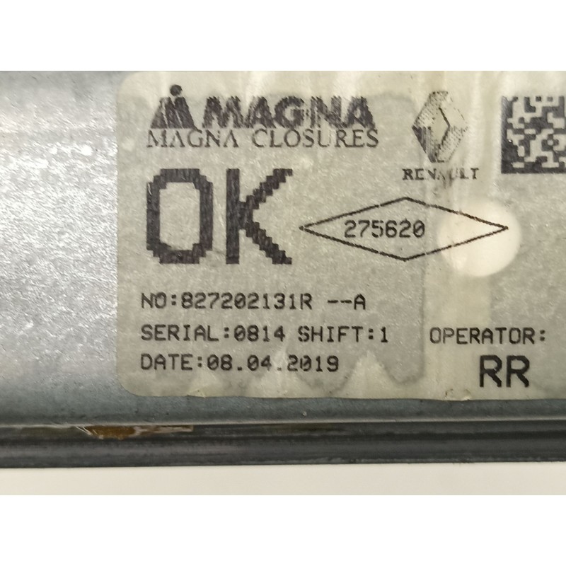 Recambio de elevalunas trasero derecho para dacia sandero ii 1.5 blue dci 95 (b8jl) referencia OEM IAM 827202131R  