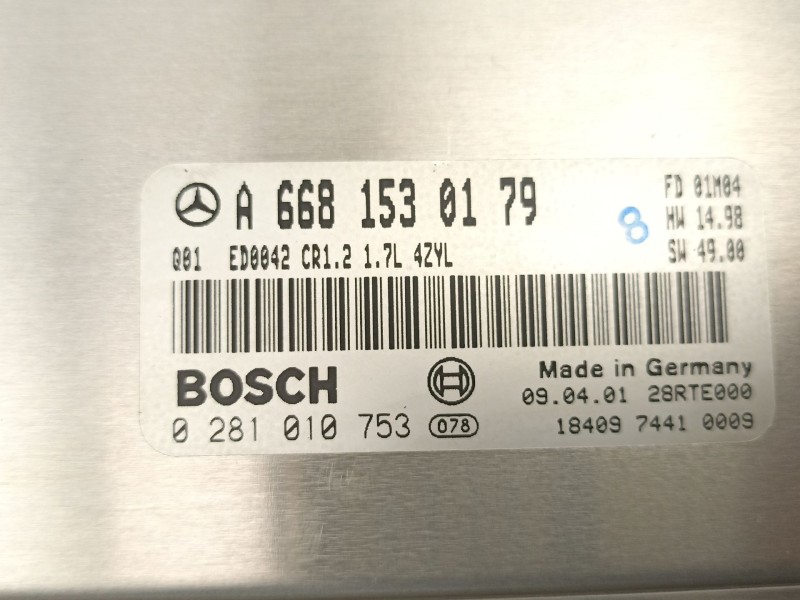 Recambio de centralita para mercedes-benz clase a (w168) a 160 cdi (168.006) referencia OEM IAM A6681530179 0281010753 