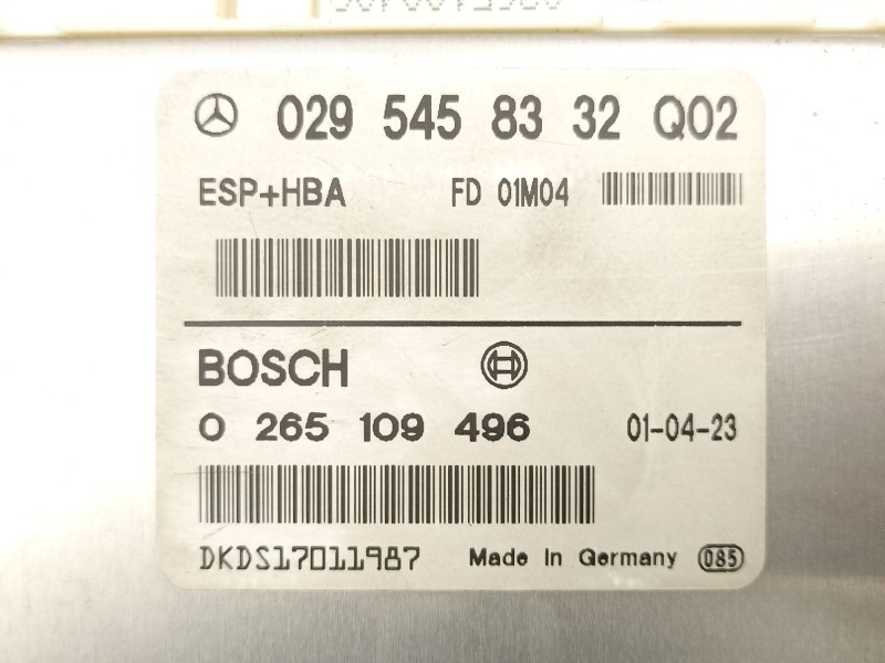 Recambio de centralita para mercedes-benz clase a (w168) a 160 cdi (168.006) referencia OEM IAM A0295458332 0265109496 