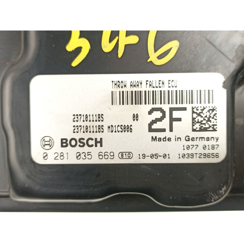 Recambio de centralita para dacia sandero ii 1.5 blue dci 95 (b8jl) referencia OEM IAM 237101118S 0281035669 