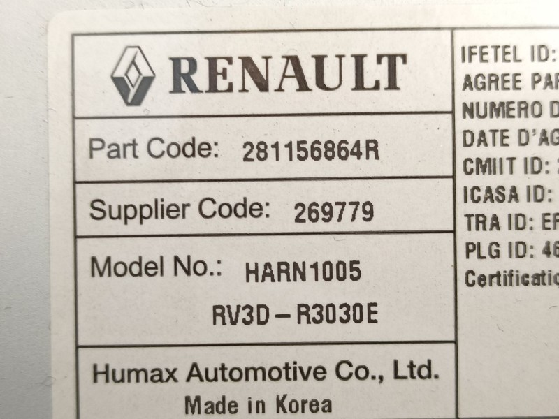 Recambio de radio cd/mp3 para dacia sandero ii 1.5 blue dci 95 (b8jl) referencia OEM IAM 281156864R  