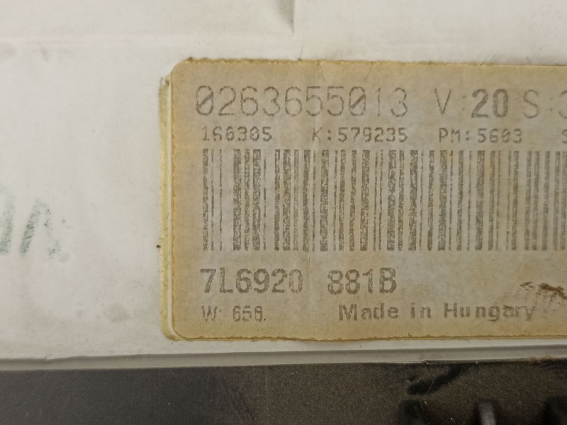 Recambio de cuadro instrumentos para volkswagen touareg (7la, 7l6, 7l7) 5.0 v10 tdi referencia OEM IAM 7L6920881B  