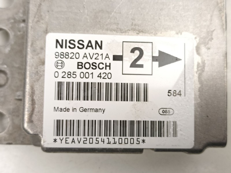 Recambio de centralita airbag para nissan primera berlina (p12) 2.2 16v turbodiesel cat referencia OEM IAM 98820AV21A 0285001420