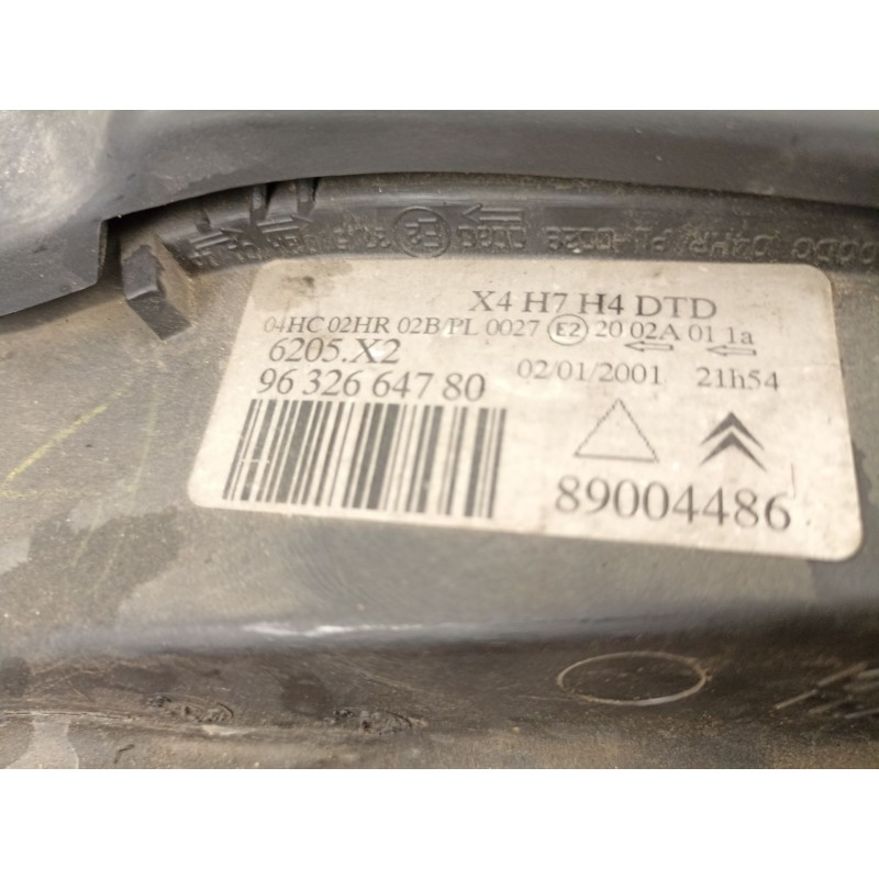 Recambio de faro derecho para citroën c5 i (dc_) 2.0 hdi (dcrhzb, dcrhze) referencia OEM IAM 9632664780 89004486 
