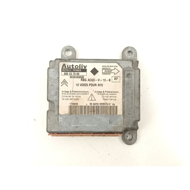Recambio de centralita airbag para citroën xsara 2.0 hdi referencia OEM IAM 9646469080 600237500 