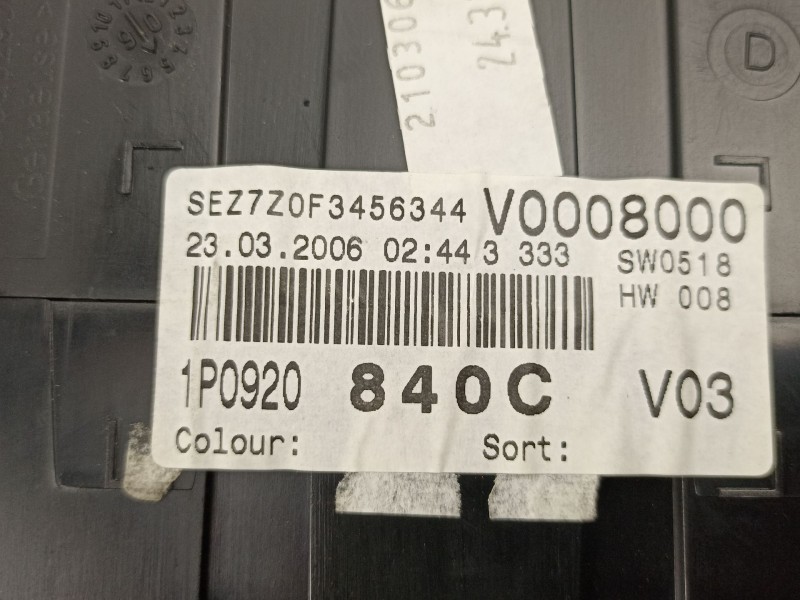 Recambio de cuadro instrumentos para seat leon (1p1) 2.0 tdi 16v referencia OEM IAM 1P0920840C  