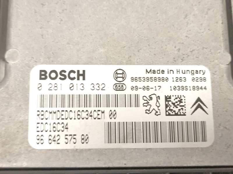 Recambio de centralita para citroën c4 i sedán 1.6 hdi referencia OEM IAM 9664257580 0281013332 9653958980