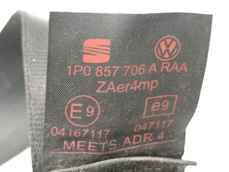 Recambio de cinturon seguridad delantero derecho para seat leon (1p1) 2.0 tdi 16v referencia OEM IAM 1P0857706ARAA  
