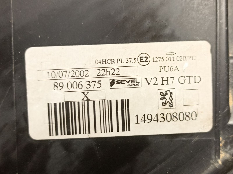 Recambio de faro izquierdo para peugeot 807 (eb_) 2.2 hdi referencia OEM IAM 1494308080 89006375 