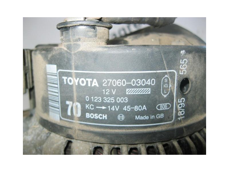 Recambio de alternador : toyota carina : 2.0 g /3s-fe (133,28cv) 4p [1995] para toyota carina 2.0 g /3s-fe referencia OEM IAM 01
