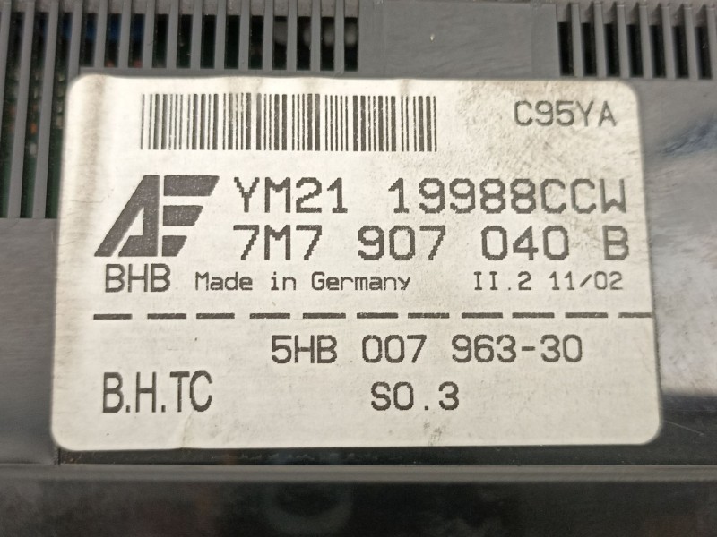 Recambio de mandos calefaccion aire para seat alhambra (7v8, 7v9) 1.9 tdi referencia OEM IAM 7M7907040B 5HB00796330 YM2119988CCW