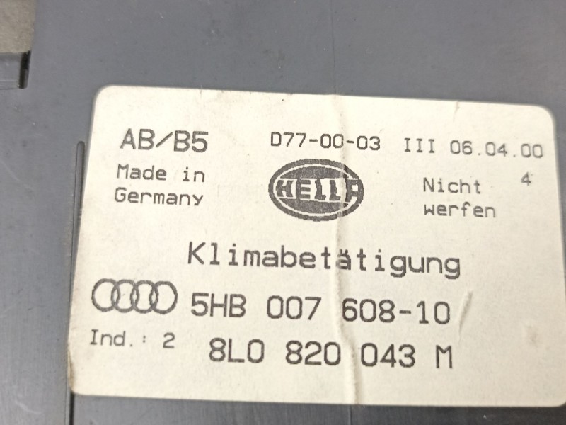 Recambio de mandos calefaccion aire para audi a3 (8l1) 1.9 tdi referencia OEM IAM 8L0820043M 5HB00760810 