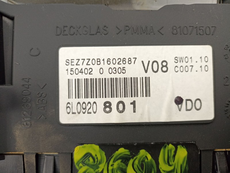 Recambio de cuadro instrumentos para seat ibiza iii (6l1) 1.2 referencia OEM IAM 6L0920801 110080104009 