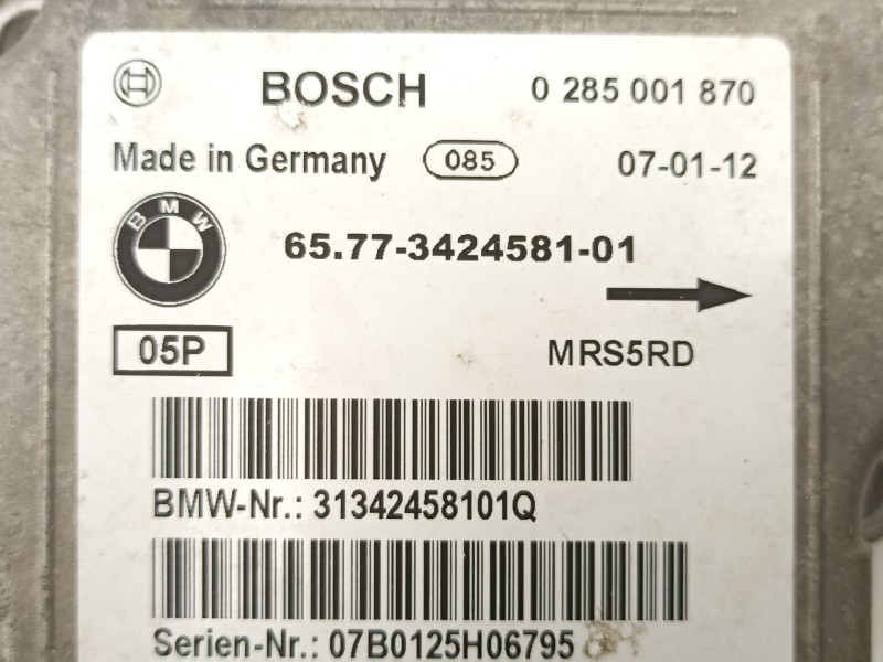 Recambio de centralita airbag para bmw x3 2.0 td 6v referencia OEM IAM 65773424581 0285001870 
