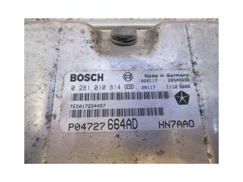 Recambio de centralita : chrysler voyager : 2.5 td (142,76cv) [2002] para chrysler voyager 2.5 td referencia OEM IAM 0281010814B