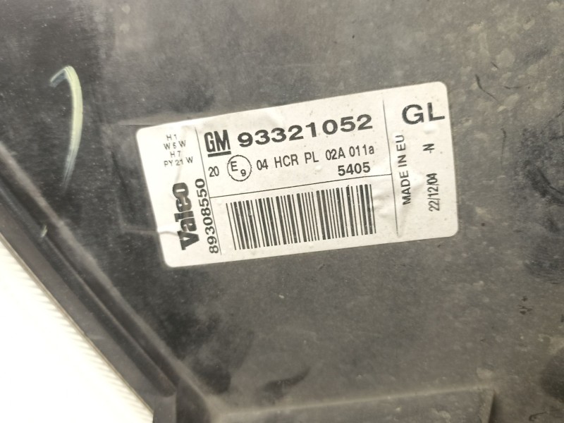 Recambio de faro izquierdo para opel meriva a monospace (x03) 1.6 16v (e75) referencia OEM IAM 93321052 89308550 