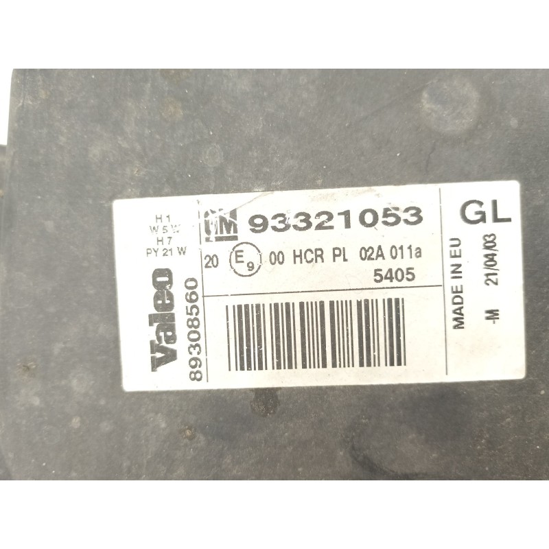 Recambio de faro derecho para opel meriva a monospace (x03) 1.6 16v (e75) referencia OEM IAM 93321053 89308560 