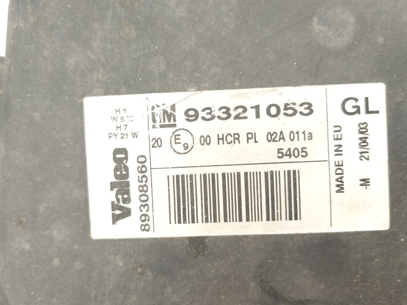 Recambio de faro derecho para opel meriva a monospace (x03) 1.6 16v (e75) referencia OEM IAM 93321053 89308560 