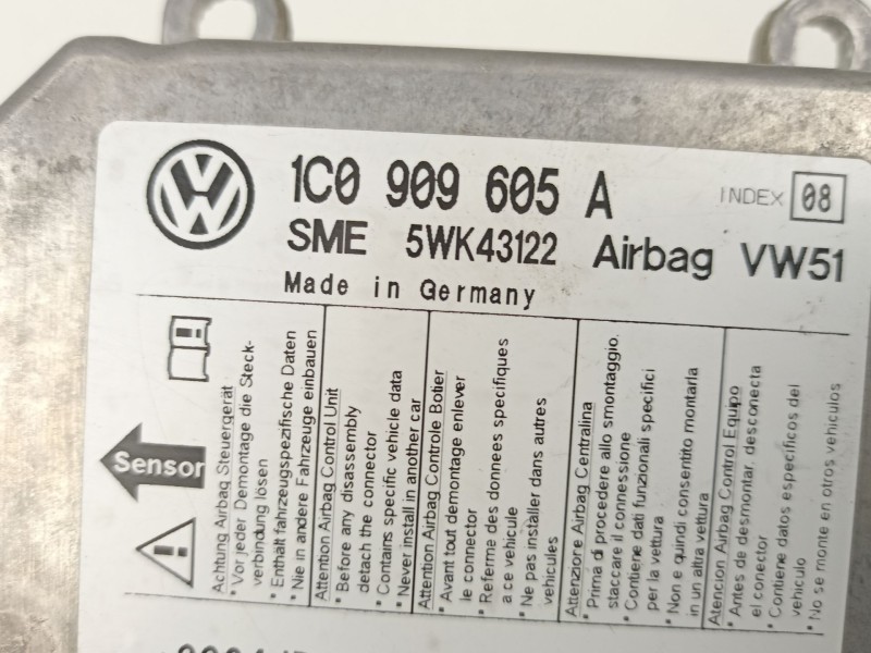 Recambio de centralita airbag para seat leon (1m1) 1.9 tdi referencia OEM IAM 1C0909605A 5WK43122 