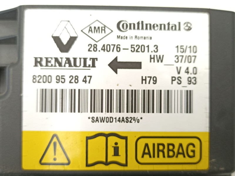 Recambio de centralita airbag para dacia duster (hs_) 1.5 dci referencia OEM IAM 8200952847 28407652013 