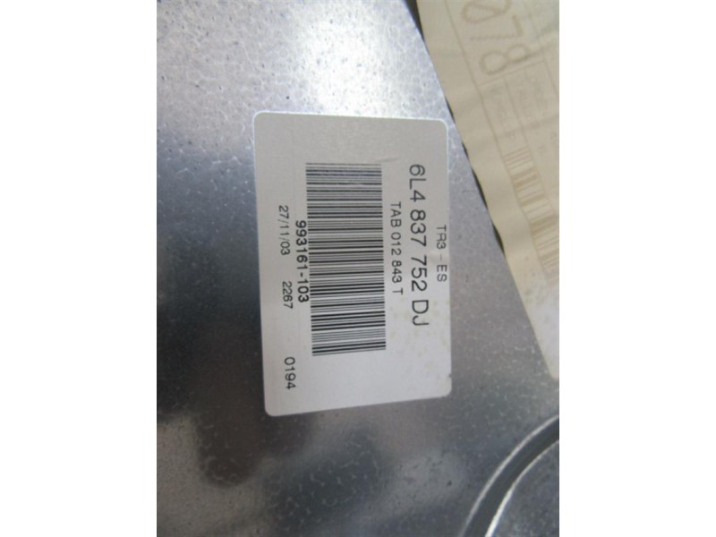 Recambio de elevalunas elec. del. dch. : seat ibiza : 1.9 tdi -atd (100,61cv) 5p [2003] para seat ibiza 1.9 tdi -atd referencia 